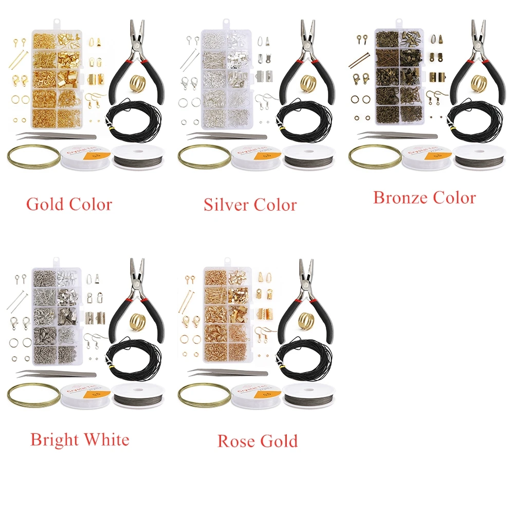 

new Accessories Set Jewelry findings Tools Clip buckle Lobster Clasp Open Jump Rings Earring Hook Jewelry Making Supplies Kit