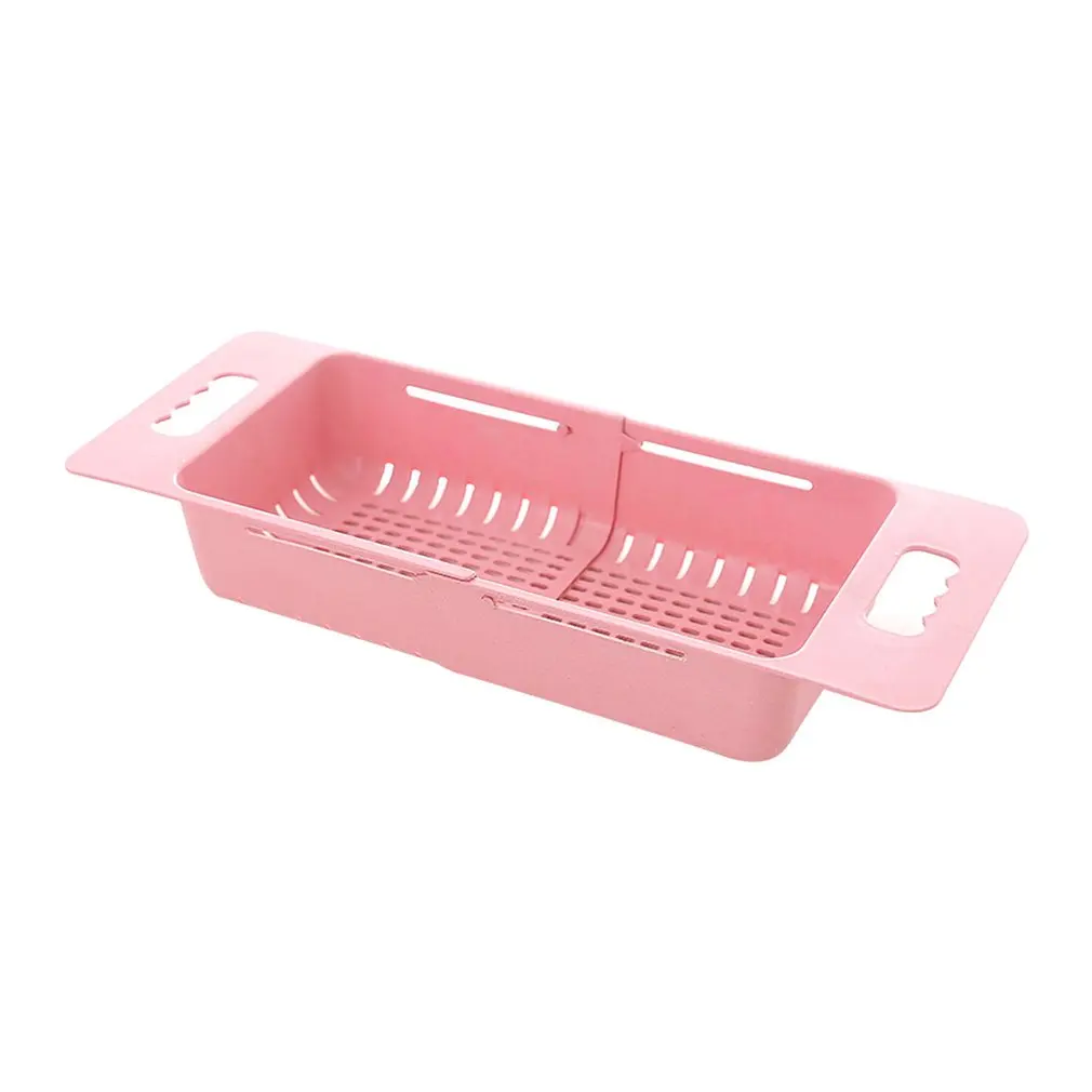Черный никель Retractable Adjustment Sink Telescopic Washing Basket Washing Fruit And Vegetable Basket Kitchen Drain Basket - Цвет: Черный никель
