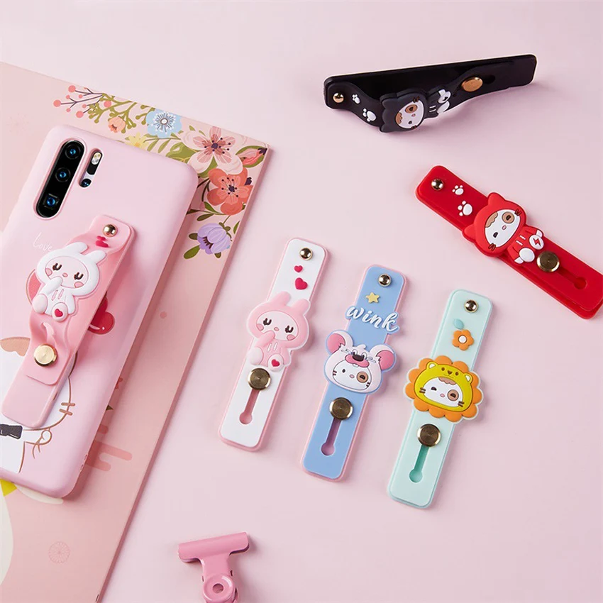 

Cute Cartoon Push-Pull Ring Phone Holder Creative Simple Sticky Telescopic Ring Wrist Holder Lazy Stand for Xiaomi Apple Samsung