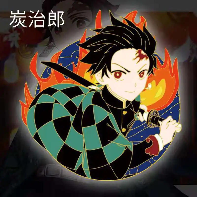 

2021 Creativity Anime Demon Slayer Uzui Tengen Figure Desk badge Rengoku Kyoujurou Cosplay Tokitou Muichirou Douma brooch