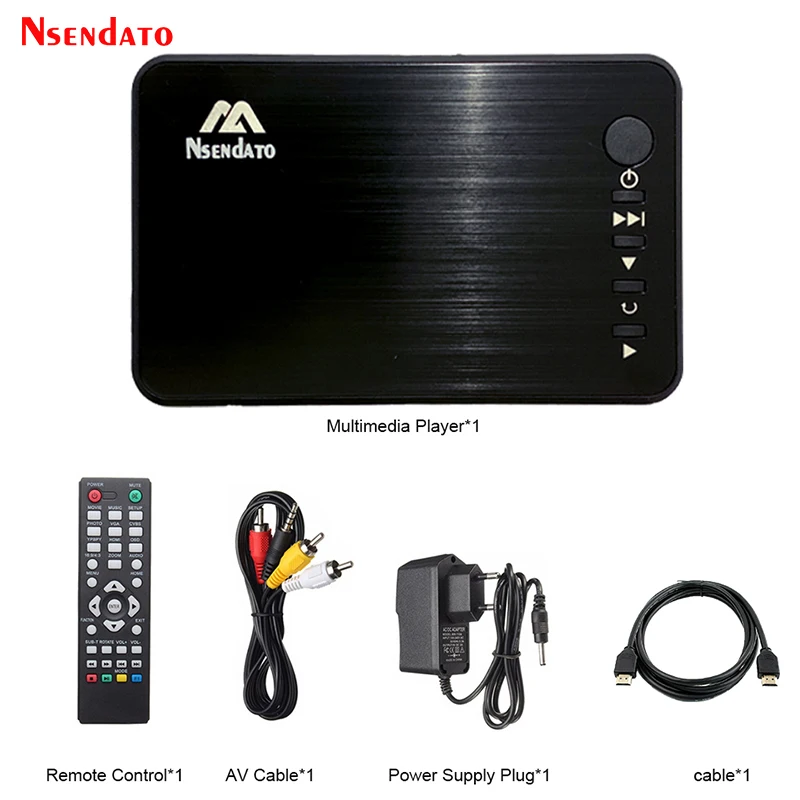 Reprodutor de Mídia Reprodutor de Mídia com Cabo av para sd Mini Full Cabo Vga u Disk Mkv Rmvb hd 1080p com