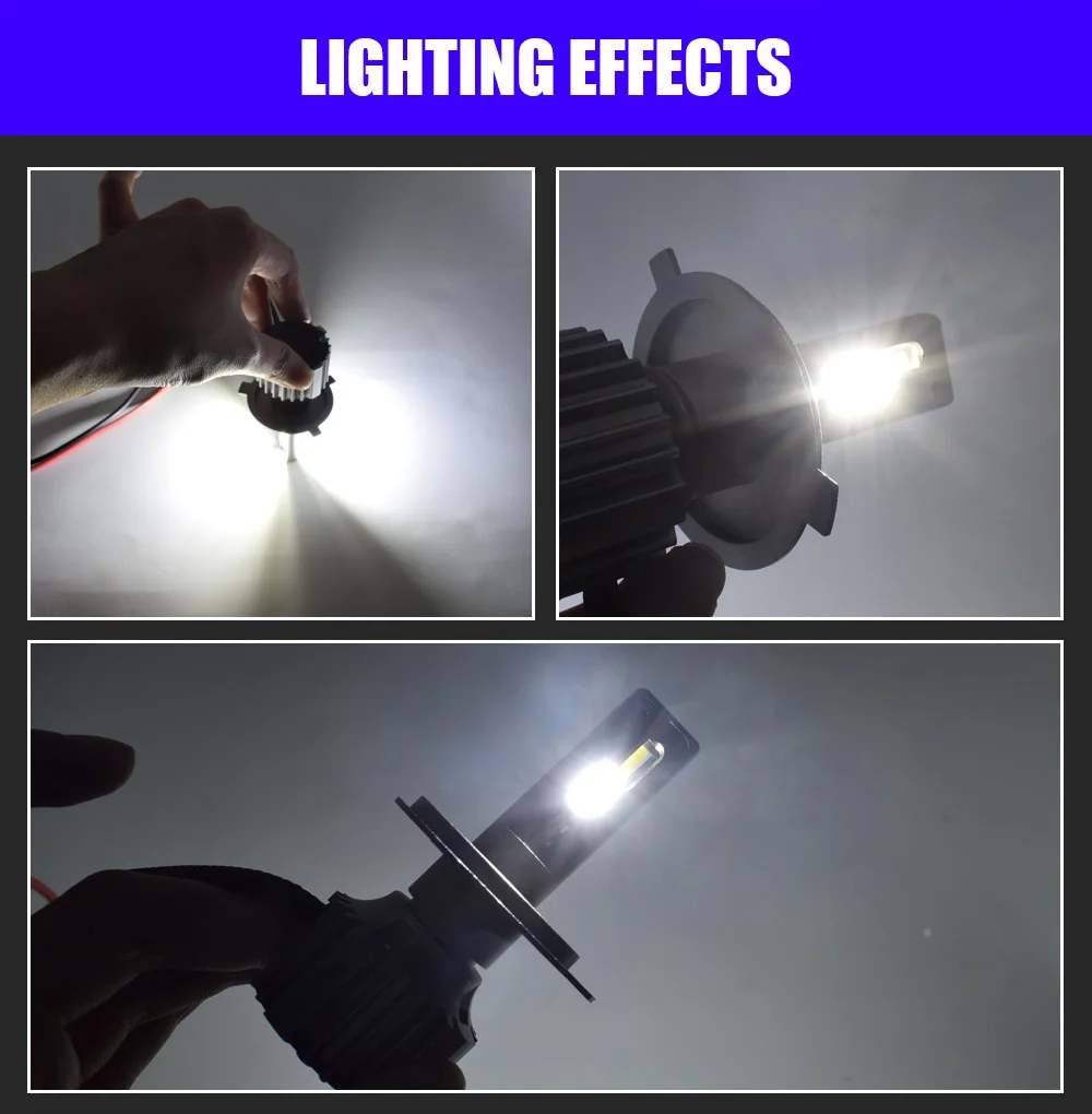 

EURS car led bulb h4 h7 50w 8000lm h11 led headlight 6000k high power 12v 24v 9005 HB3 9006 HB4 Prevent interference Y6