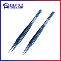 mechanic 0 15mm titanium alloy non magnetic high hardness aviation ultra precise step structure tweezers phone ic chip repair