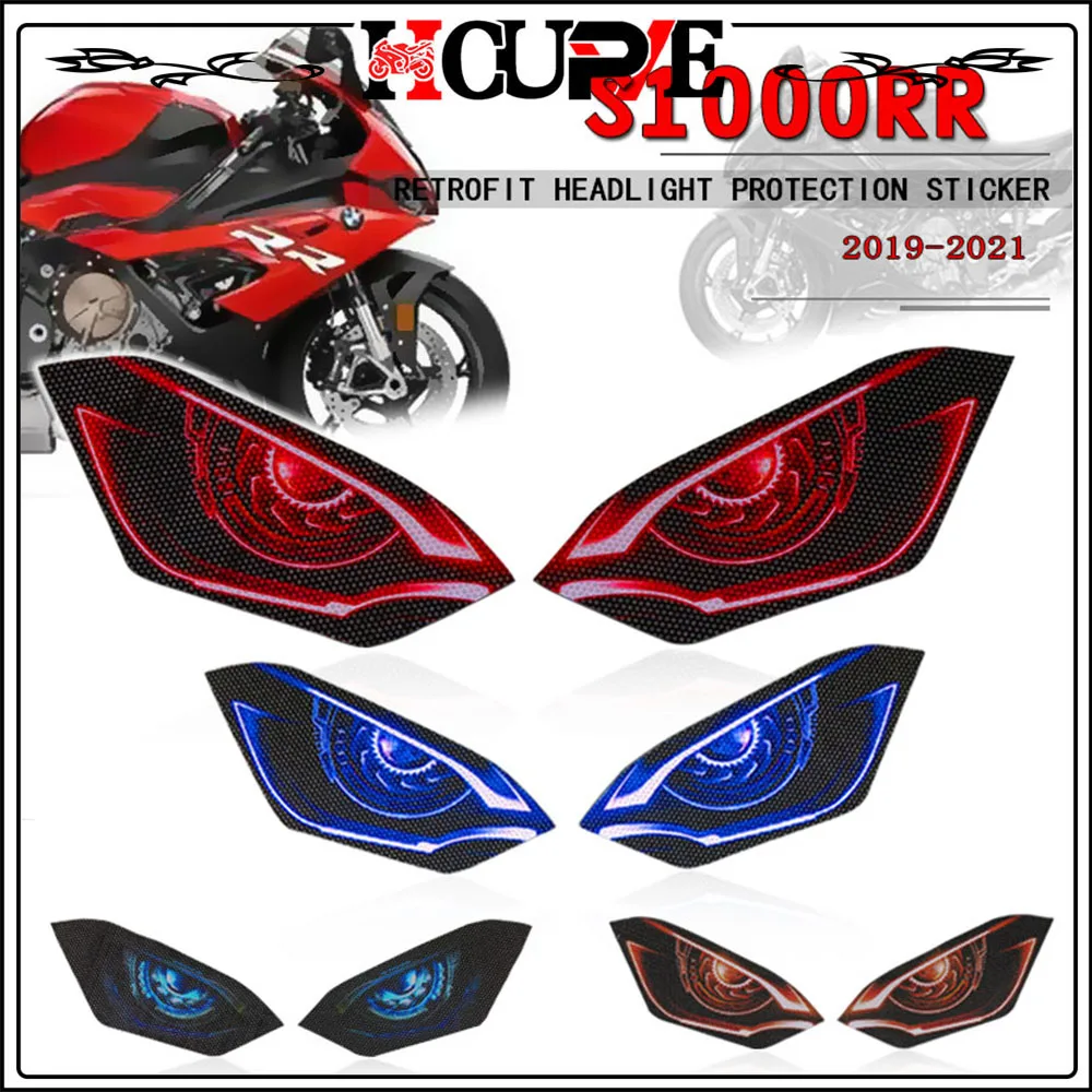 For BMW S1000RR S1000 RR 2019 2020 2021 2022 Motorcycle 3D Front Fairing Headlight Guard Sticker Head light protection Sticker