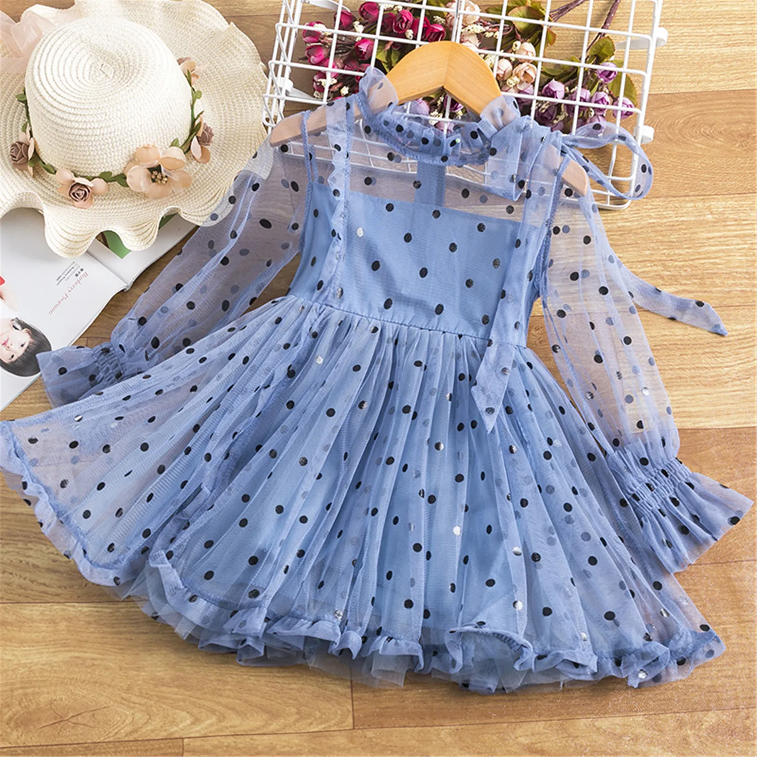 

Girl Dress Summer Polka Dots Dresses PrincessToddler Tutu Baby Girls Clothes Tulle Kid Party Dress Casual Wear Children Clothing