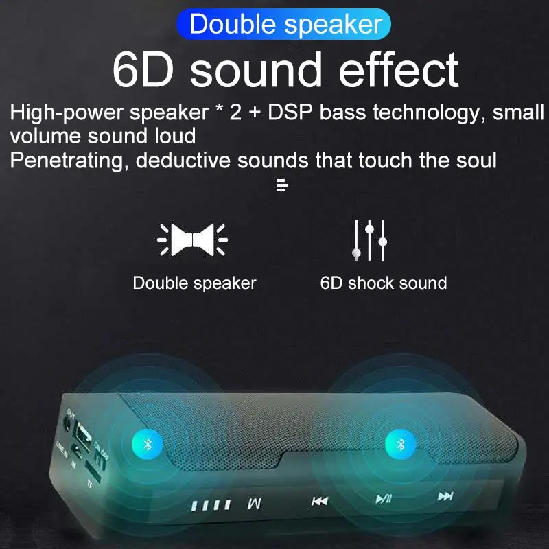 J6 6D стерео динамик Bluetooth 4 2 сенсорный экран кнопка двойной fm-радио | Электроника
