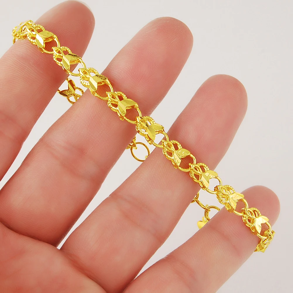 Вакуумное покрытие 24K золото Ангел сердце браслет Emulation ювелирные изделия |