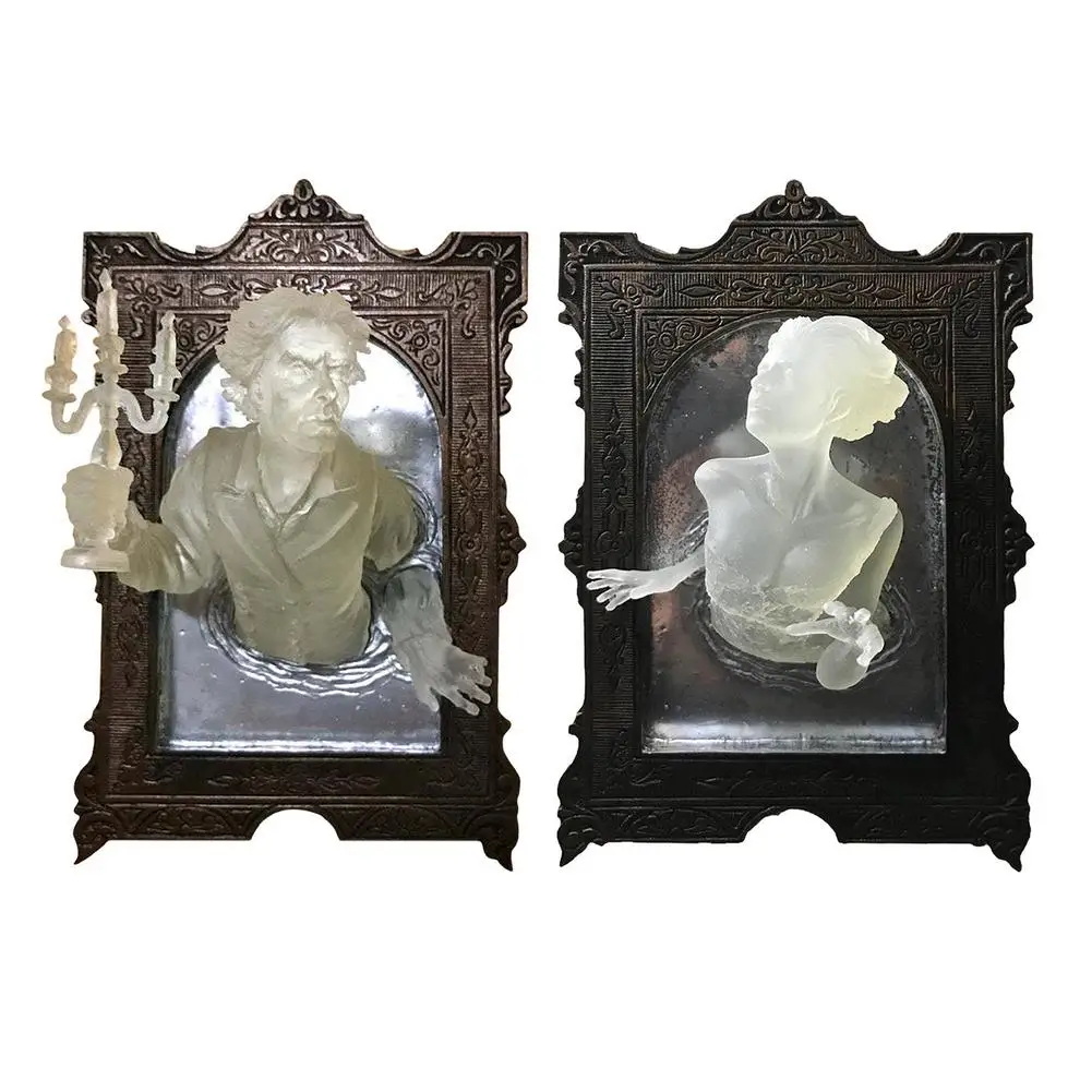 

Светящиеся зеркальные наклейки-призраки, 1 шт., искусство, холст, современный декор для семейной спальни, призрак в зеркале, искусственная См...