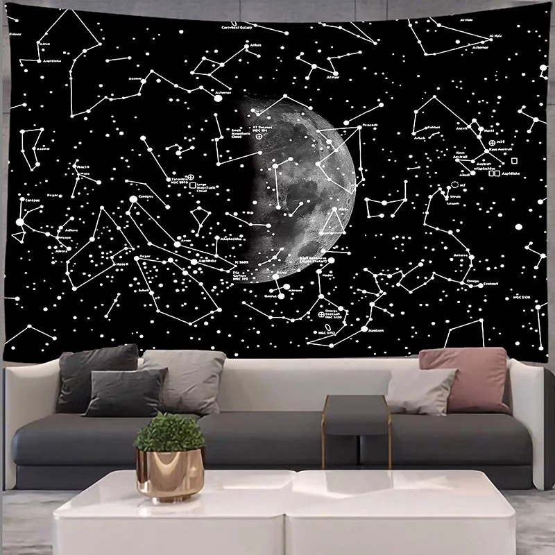 

Indian Mandala Tapestry Wall Mount White Black Sun Moon Bohemian Gypsy Tapis Witchcraft Tapestry Bohemian Hippie Tapestry
