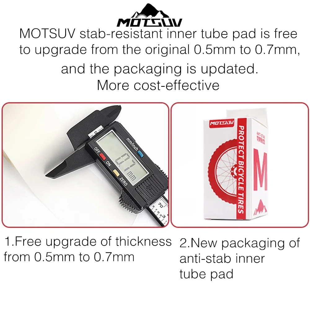 MOTSUV 2pcs Bicycle Tire Liner Proof Puncture Pad For 700C 20 26&quot27.5" 29er Stab-resistant MTB Road Bike Stab Pads | Спорт и