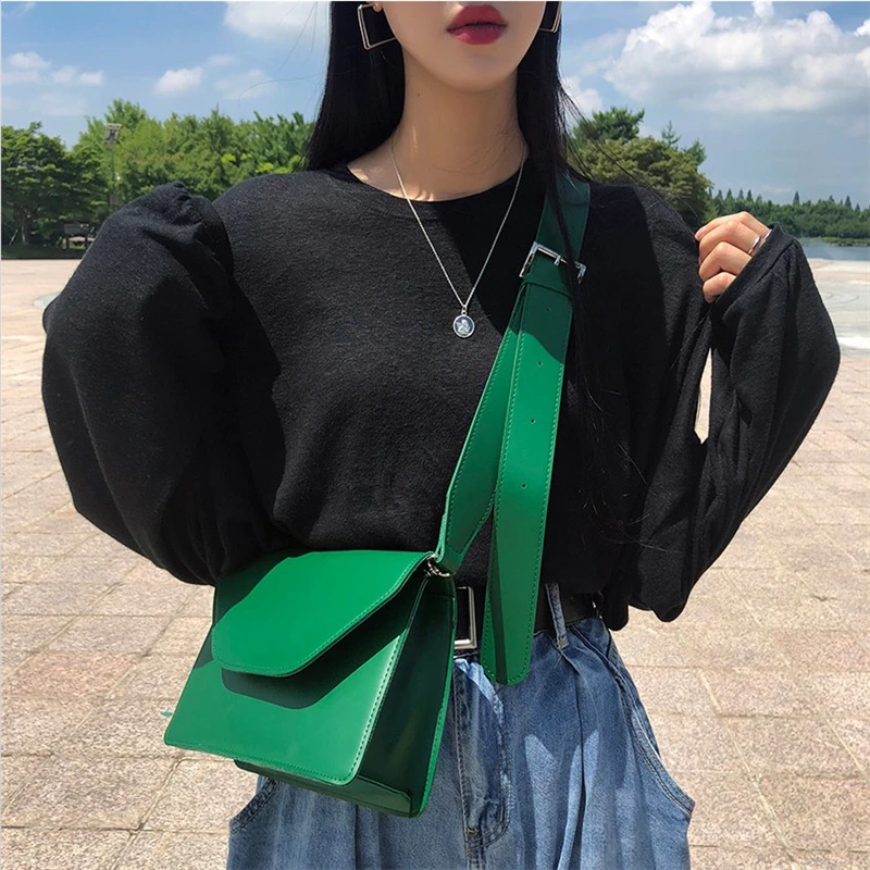 

New 2021 Women PU Leather Shoulder Bags Girls Brief Flap Women's Casual Messenger Bags All-match Small Fresh Crossbody Bags