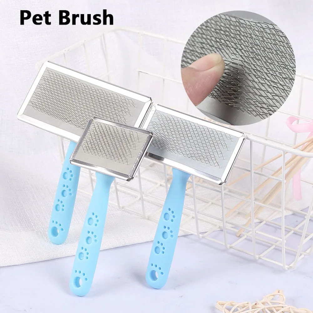 

1 Pcs Dog Cat Brush Combs Stainless Steel Needle Comb Pet Grooming Slicker Brush Pet Rake Comb Beauty Cleaning Brush