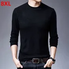 Мужская одежда большого размера с удобрением для увеличения свитера, мужской свободный тонкий вязаный свитер из строчек, пуловер для полных мужчин