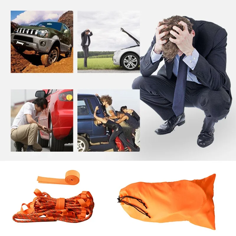 Автомобильный спасательный трос лыжный аварийный ремень прицеп лебедка с