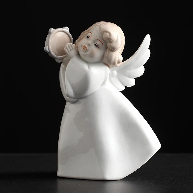 Изысканное изготовленное вручную фарфоровый ангел фигурки с изящным кукольным