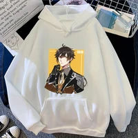 genshin impact kawaii hoodies aesthetic anime zhong li printed women harajuku casual clothes streetwear femme hooded sweatshirts