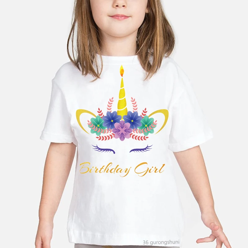 Футболка с мультяшным принтом единорога радуги лошади подарок на день рождения