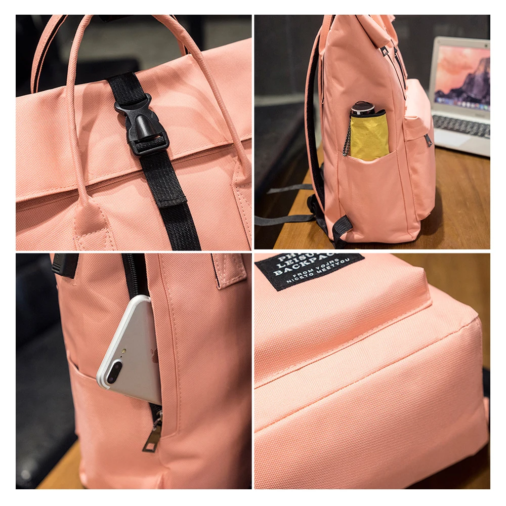 Herald Fashion женский рюкзак с usb зарядкой холщовый для девочек ноутбука школьные