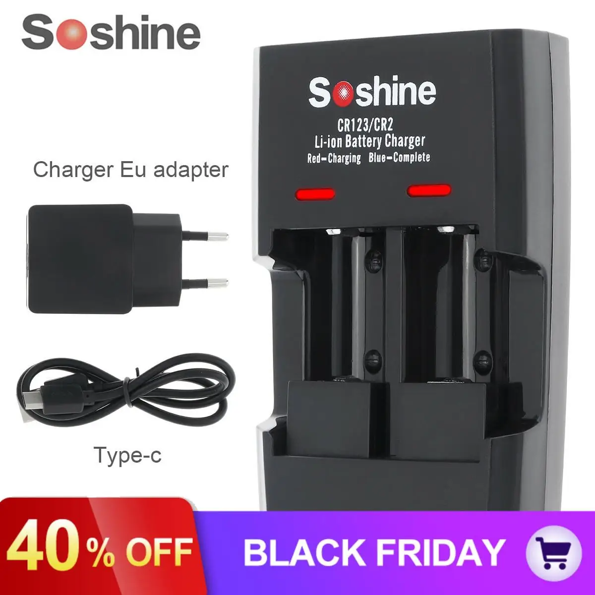 Soshine 2 слота RCR123 CR123 CR2 быстрое смарт-литий-ионный аккумулятор Батарея Зарядное устройство с Светодиодный индикатор для 14250 CR2 16340 17335 15266 Батарея