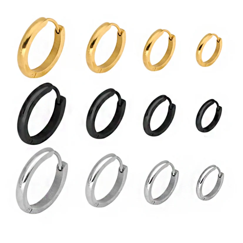 

Classic Curved Small Round Circle Hoop Earrings All-match Gold Color Stainless Steel Women Earrings Unisex Jewelry Gift In Vogue