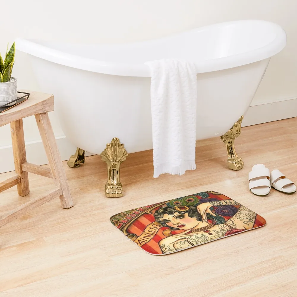 Татуаж часовни Винтажный художественный коврик для ванной с 3D принтом