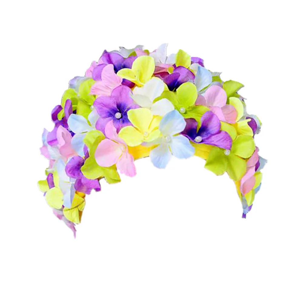 

Flower Swimming Cap Adult Women Nylon Floral Petal Hat With Embossed Flower Bathing Cap For Long Short Hair Water Entertainment