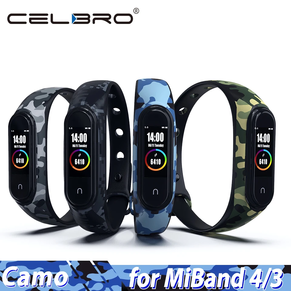 Силиконовый браслет для Xiaomi Mi Band 4 3 ремешок Камуфляжный браслет сменный ремешок для часов Ремешок для Xiaomi Mi band 4 Band 3 NFC ремень