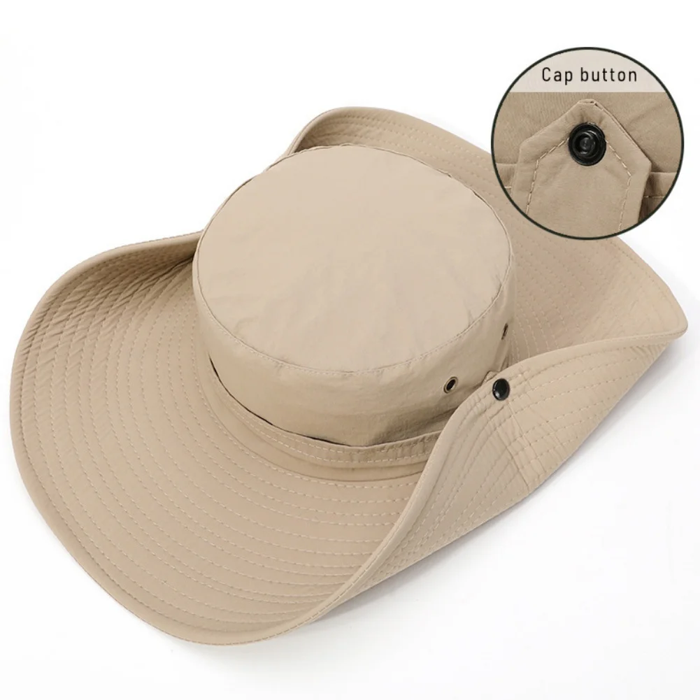 

12CM Big wide Brim Fisherman Hat Waterproof Men Women Solid Color Sun Hat Mountaineering Cap Fishing Cap Panama Hat