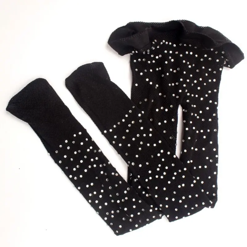 Детские носки Стразы в сеточку модные нижние для девочек тонкие колготки