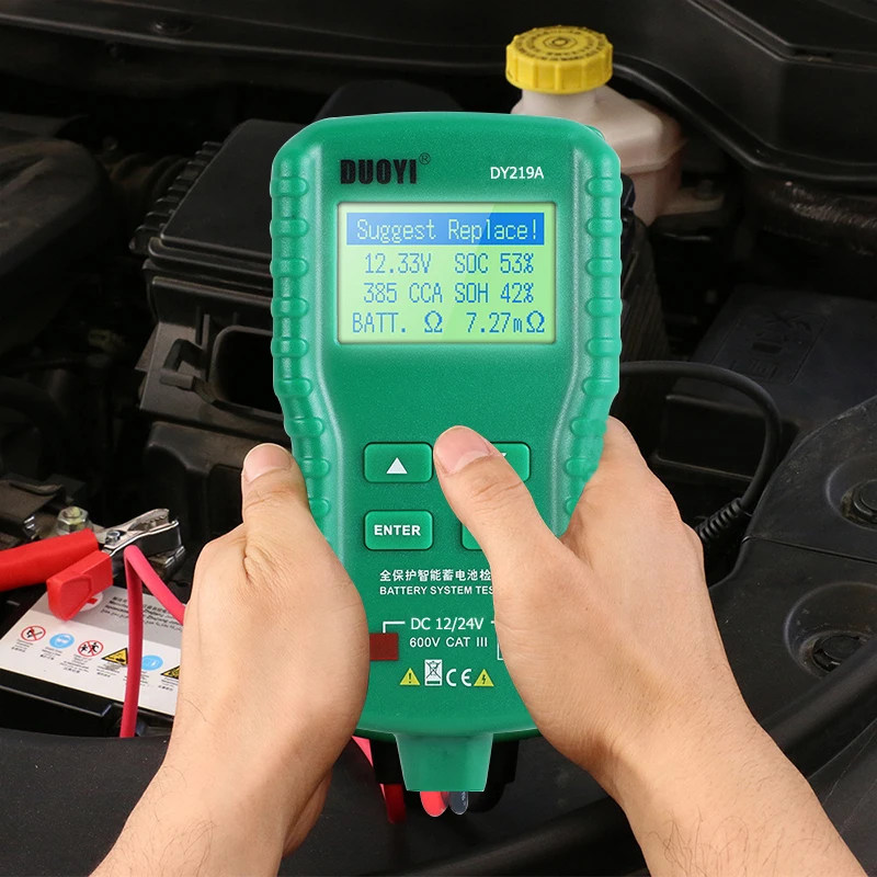 Тестер DUOYI DY219A для автомобильных аккумуляторов 12 В/24 В цифровой автоматический