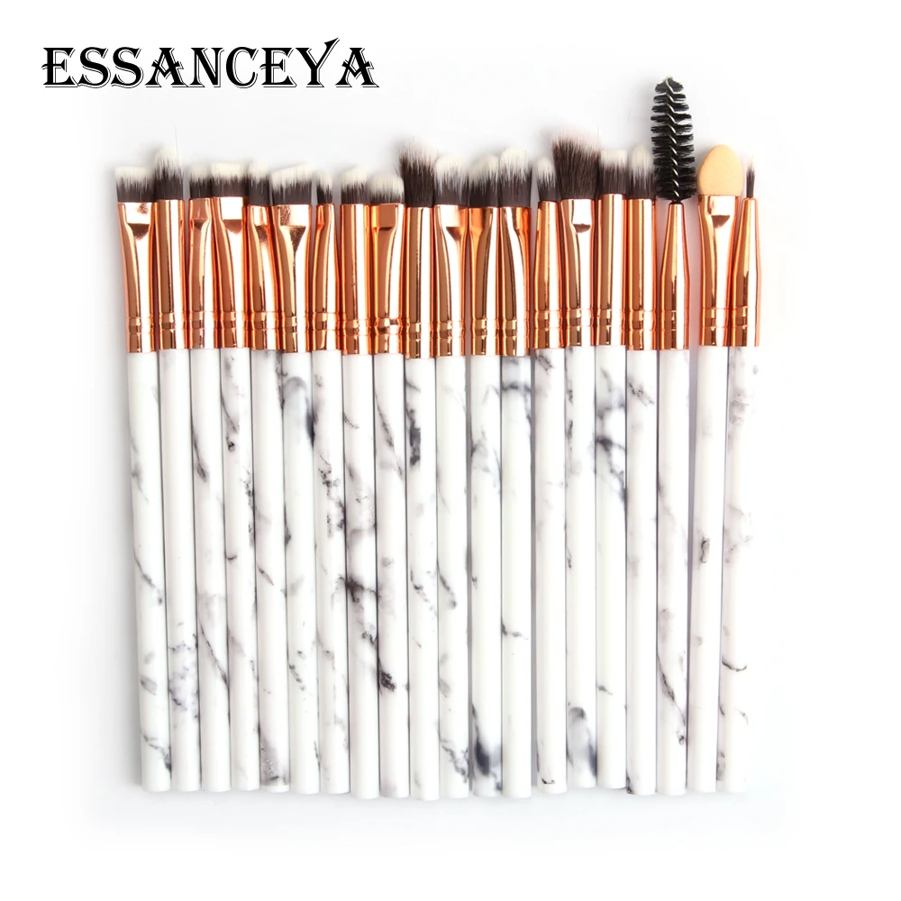 ESSANCEYA 7/20 шт. Мрамор набор кистей для макияжа бровей ресниц блендер для век щетка Pro Макияж кисть, косметические инструменты для Красота