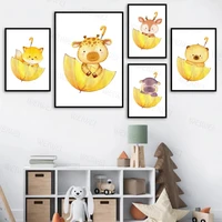 cartoon insect kindergarten wall art print bee bee spider snail ant poster wall picture baby kids room decoration canvas paintin