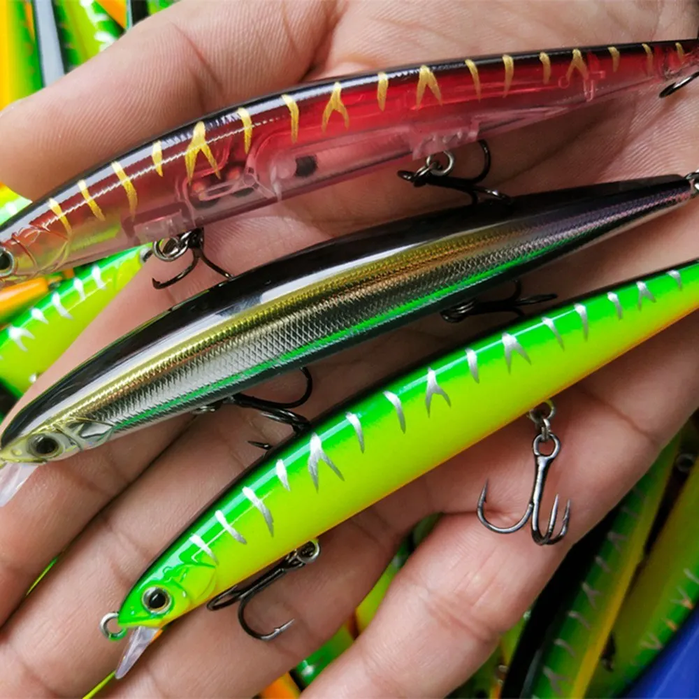 

11cm 11.5g Minnow Lures Artificial Hard Swimbait Lure Freshwater Saltwater Fishing Bait Lure with 3 Treble Hooks
