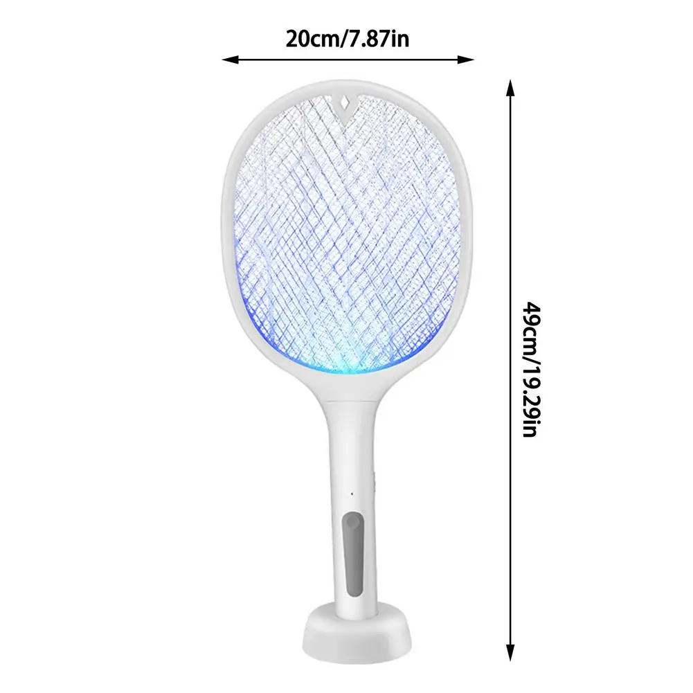 

2-in-1 Electric Bug Zapper USB Rechargeable Electric Fly Swatter Household Outdoors Purple Light Attracts Bugs
