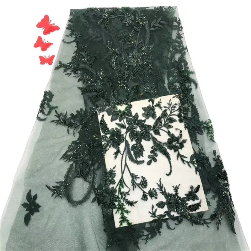 

2020 High Quality lace French Mesh Lace Fabric Latest African Tulle Lace Fabric With Sequins For Nigerian Women Dress ro16-22