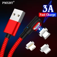 90 degree magnetic cable micro usb type c charging cable for iphone 12 11 x samsung 3a fast magnet charger data cable usb c cord