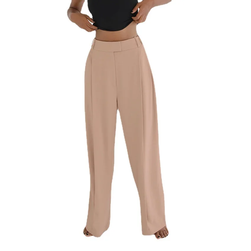 

Office lady drape women long suit pants summer Casual high street solid female trousers Fashion high waist bottoms chic