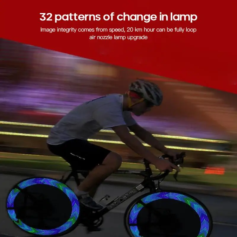

Сигнальный светоотражающий светильник Двусторонняя 32 светодиодный Красочные рыцарские горный велосипед колеса светильник спиц светильни...
