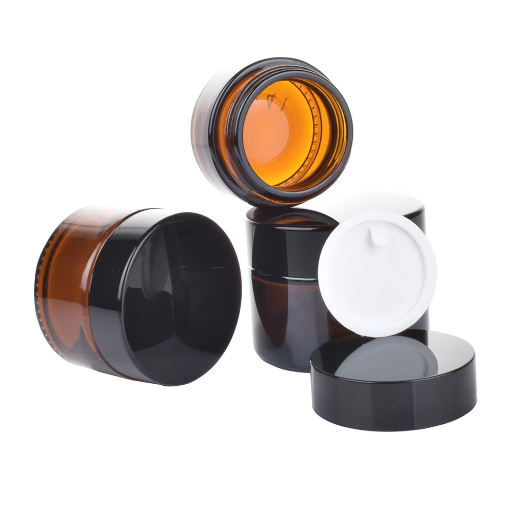 1 шт. Янтарная стеклянная банка/бутылка черная полиэтиленовая Крышка маска для