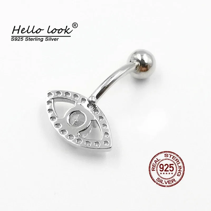 HelloLook 925 пробы Серебряный пирсинг для пупка с цирконом кольцо кристаллами