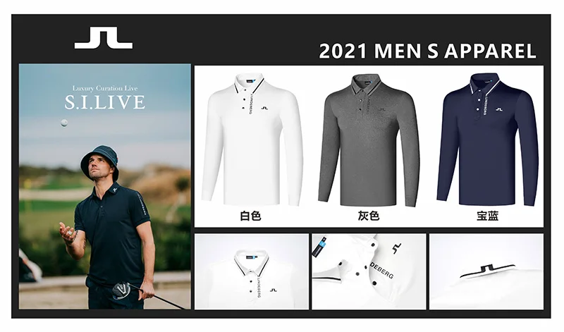 

Golf shirt men polo long sleeve golf clothing autumn