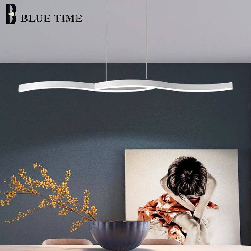 Modern Led Chandelier Lighting For Living room Dining Kitchen Acrylic Home 120 100cm Luminareis Black&ampWhite | Лампы и освещение