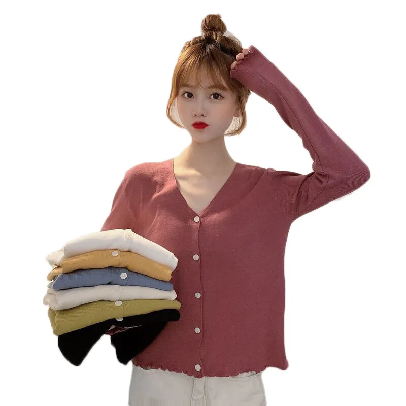 

Fall / winter 2020 new women's loose cardigan V-Neck long sleeve bottom sweater sweater women's T-shirt small coat ins fashion