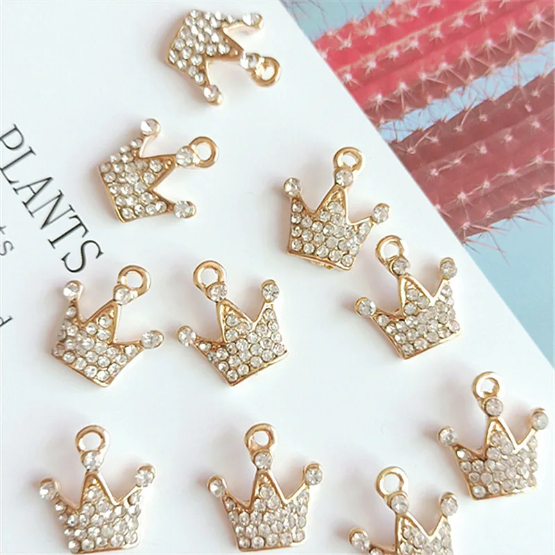 

10pcs/lot New Alloy Small Lovely Crown Buttons Pendants Ornaments Jewelry Earrings Choker Hair DIY Jewelry Accessories Handmade
