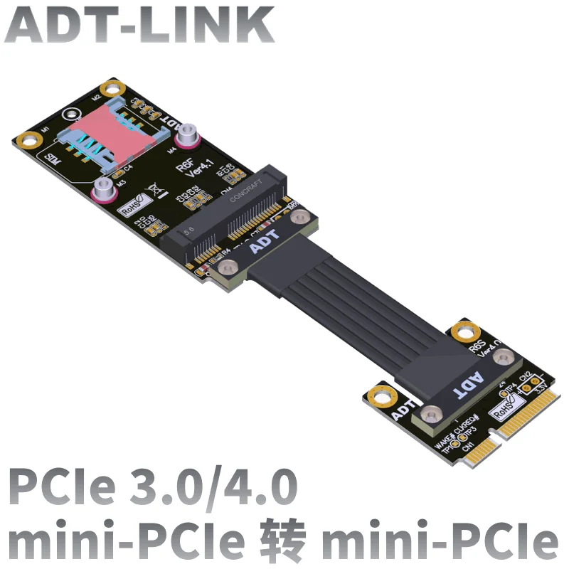 Купи Новая беспроводная сетевая карта PCIe 4, 0 Mini PCIe mPCIe, удлинитель шнура, мини-PCIe для mSATA SSD WIFI карты за 1,524 рублей в магазине AliExpress