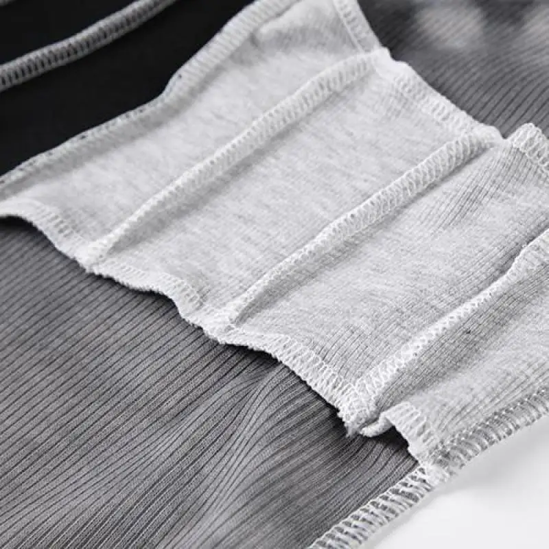 

Getspring Women T Shirt Irregular Fake Two Long Sleeve Tops Asymmetry Loose Casual Short T-shirt Tops Women 2021 New Fashion