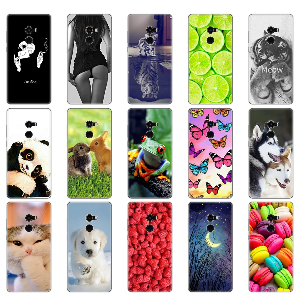 Мягкий силиконовый чехол из ТПУ Для xiaomi Mix 2 для Mi Mix2 защитный прозрачный с принтом