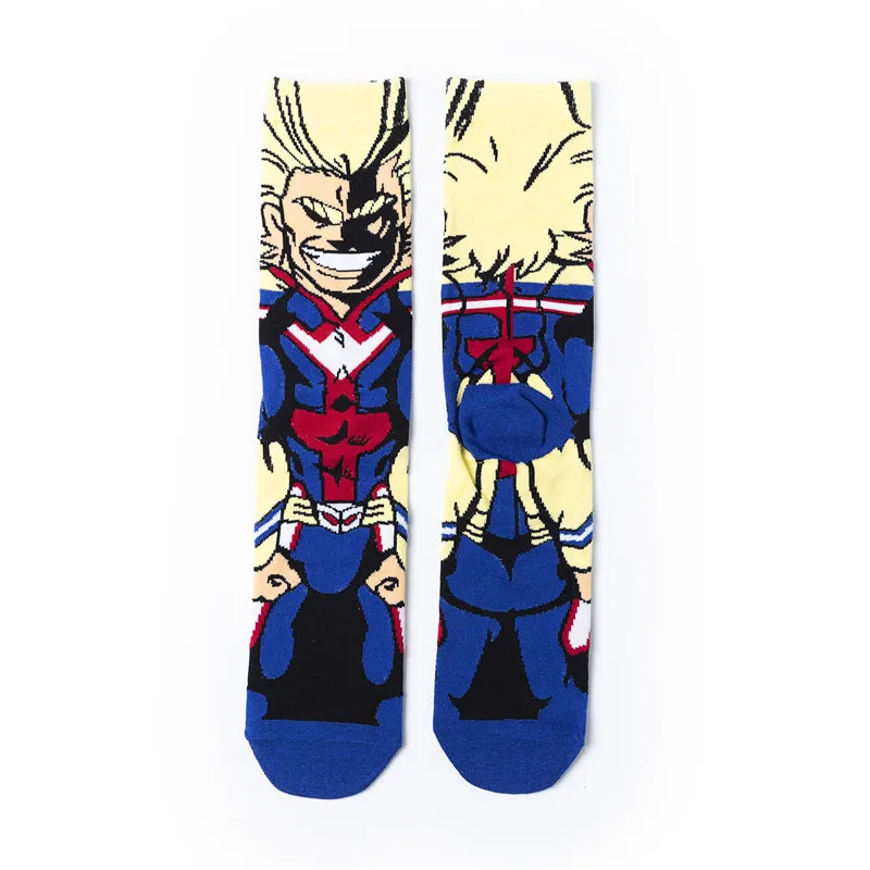 Носки с принтом аниме Midoriya izku Wonder Woman Uchiha Sasuke All Might Flash милые забавные персонализированные мужские хлопковые носки для влюбленных
