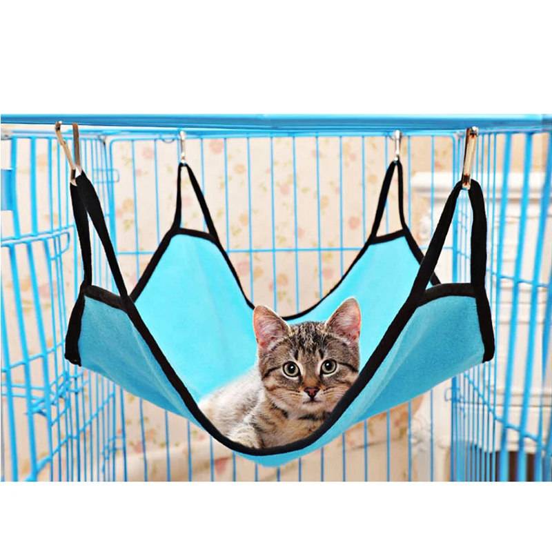 Милый флисовый тканевый дышащий двусторонний гамак для кошек Холщовый спальный