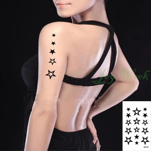

Waterproof Temporary Tattoo five-pointed star tattoo chain arm girl small size tatto stickers flash tatoo fake tattoos tatouage